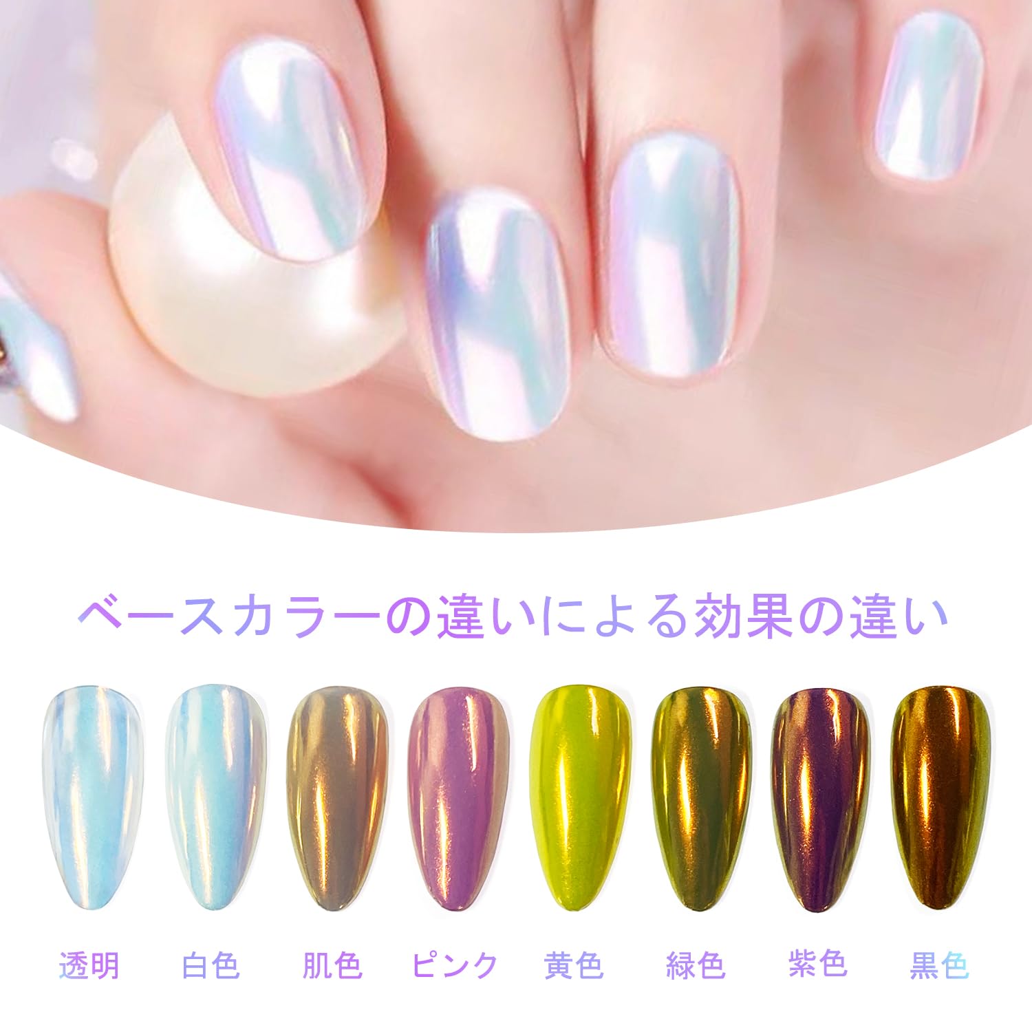 Amazon | Fokostar オーロラパウダー ネイル ミラーパウダー ジェル